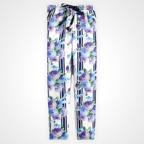 NEW J. Crew Women’s Drapey Pull-on Pants White/Blue 2 - Picture 4 of 11
